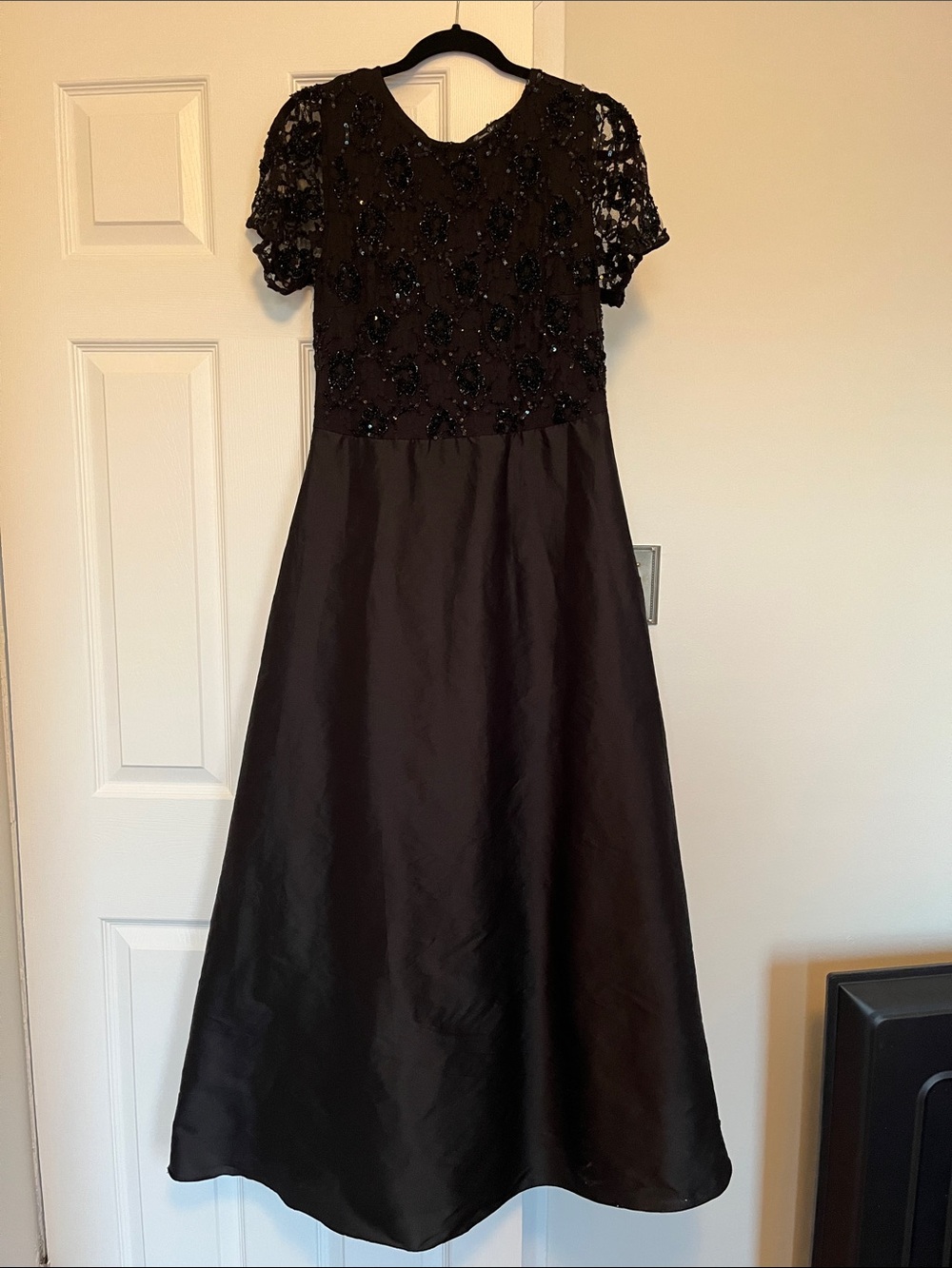 Sequin top black gown size 8